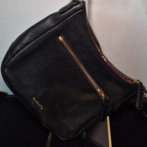 Vera Bradley black leather crossbody purse